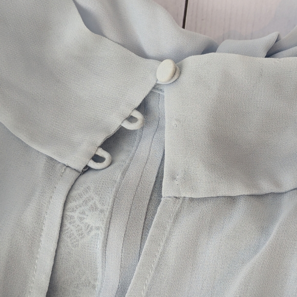 Self-Portrait • Pale Blue Chiffon Mini Dress - Picture 9 of 12